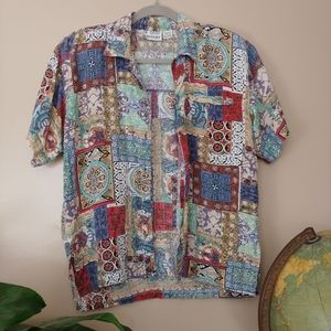 Vintage short sleeve shirt button down pattern